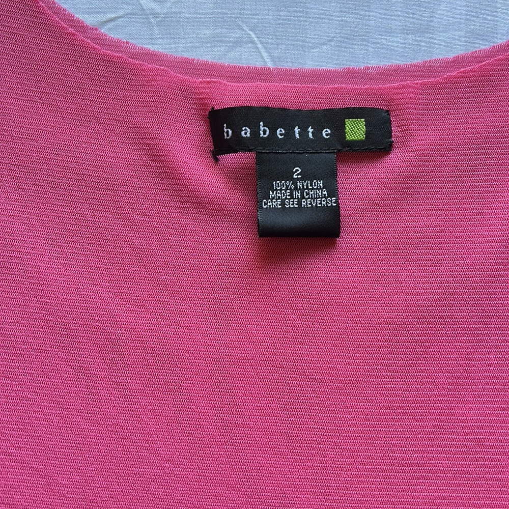 Babette San Francisco, Vintage, Pink Size 2 (Sm) Dbl Nylon Mesh Sleeveless Top - Picture 4 of 8